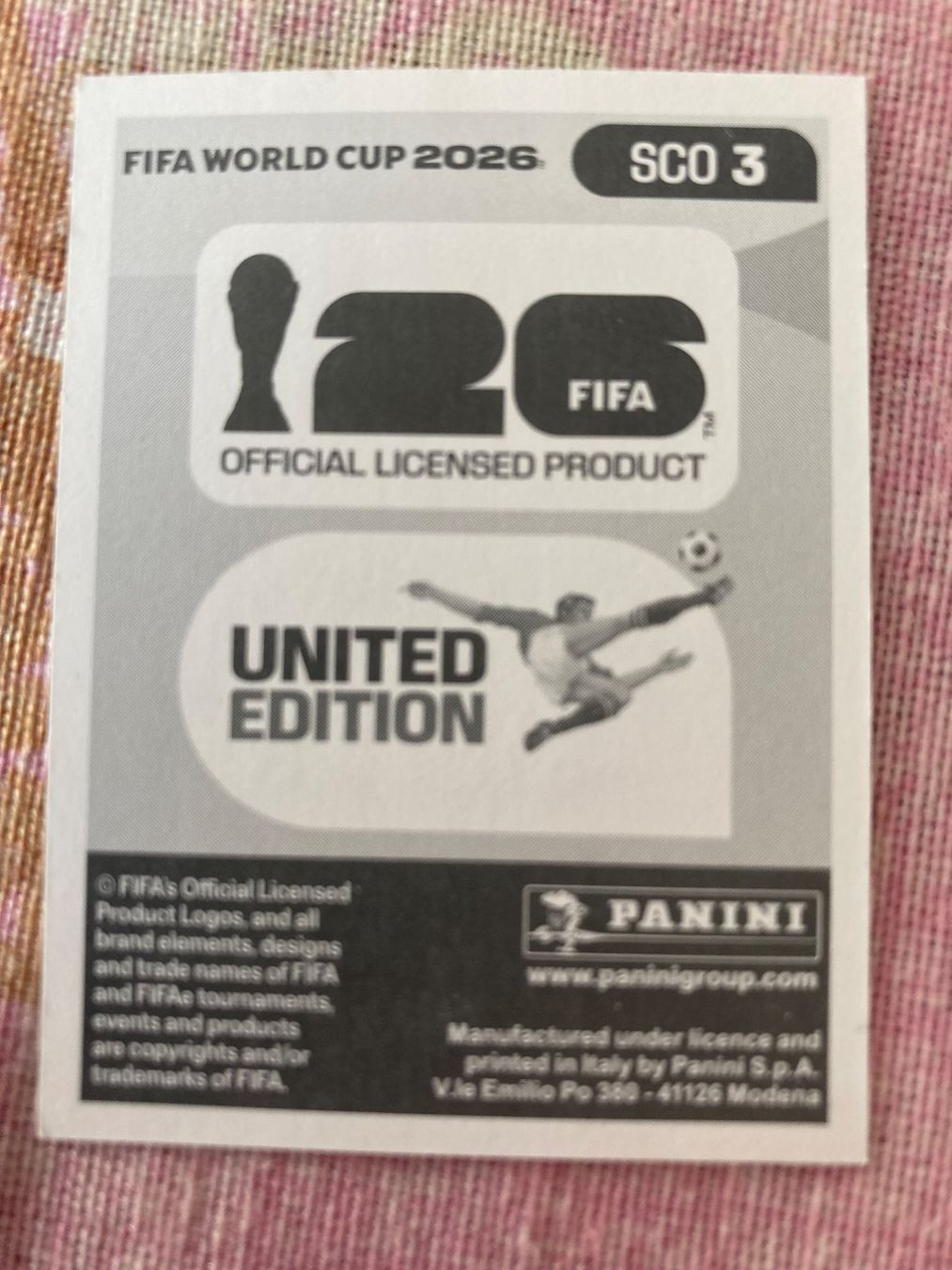 Panini Carte collezionabili: WM Sticker SCO 3 – Nuovo (secondo la descrizione) da Winterthur venduto da Whitefish 1