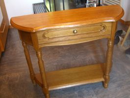 älterer, hübscher Konsolentisch/Wandtisch, Holz m. Schublade
