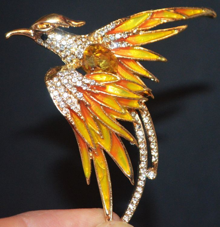 Broche Vintage Guêpe/abeille – Métal émaillé Et Strass Rose, Bijou Ancien Occasion