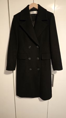 Schwarzer Damen Wintermantel, Grösse 36
