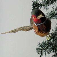 Weihnachts Vogel Fasan - Naturfedern