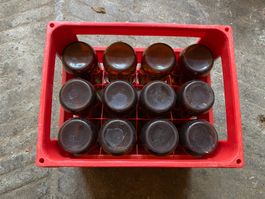 1L Mehrweg Glasflaschen mit Plastikharassen (45 Harassen)