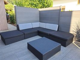 Rattan Lounge inkl.Kissen
