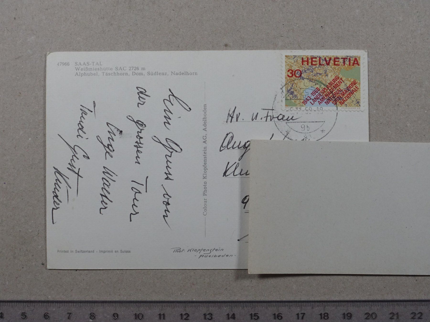 Cartes postales: Saas-Tal, Weissmieshütte, 1968 – D'occasion à Lenzburg par fh1 1