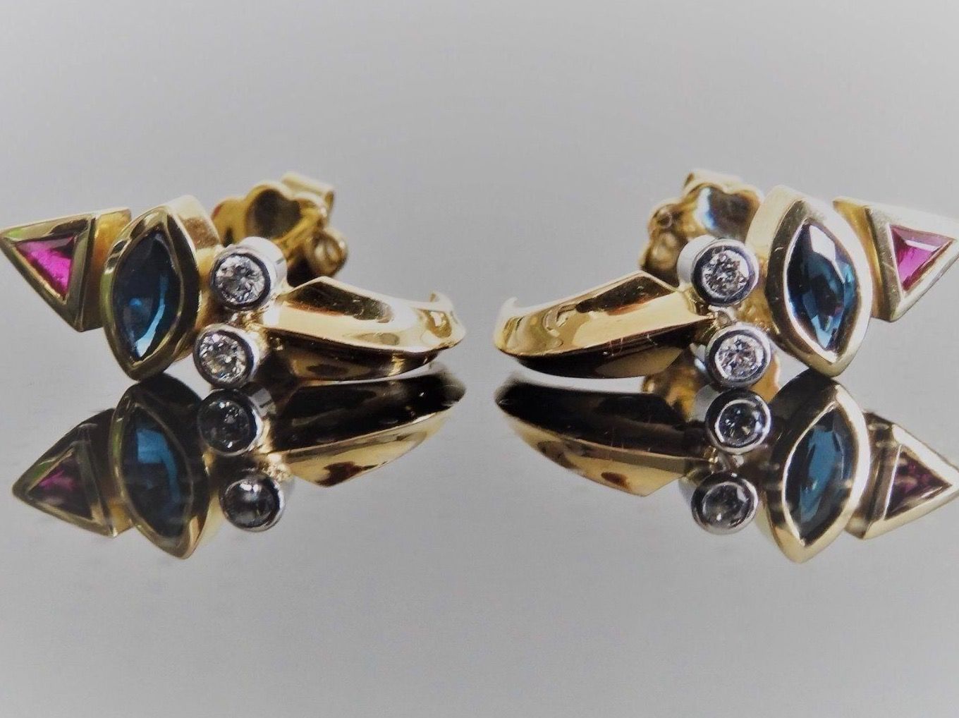 Bucherer Orecchini pendenti & Orecchini a lobo: Ohrstecker 750 Gold mit Edelsteinen NEU – Nuovo (secondo la descrizione) da Matten b. Interlaken venduto da kero71 1