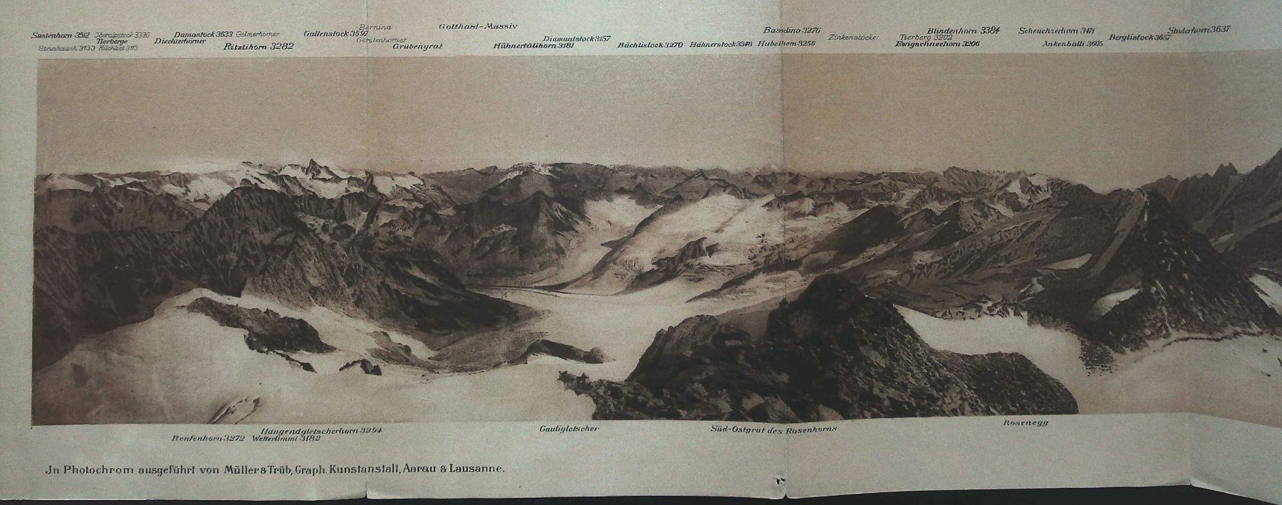 Landkarten & Atlanten: Rosenhorn Panorama 1885 – Gebraucht aus Rafz von Helvet32 2