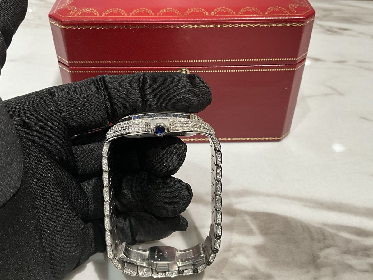 Cartier Orologi: Cartier Santos Iced Out – Nuovo (secondo la descrizione) da Schaffhausen venduto da glamour-shop 3