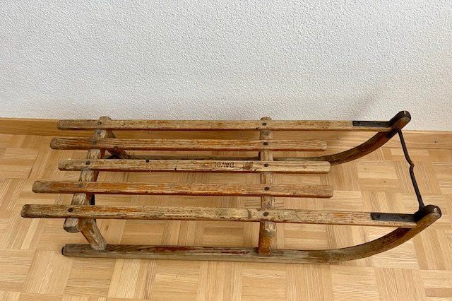 Schlitteln: Holzschlitten, Marke Davos – Gebraucht aus Kriens von heleneb02 1