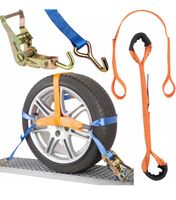 + 4x Autotransport 35mm Spanngurt Radsicherung Reifengurt