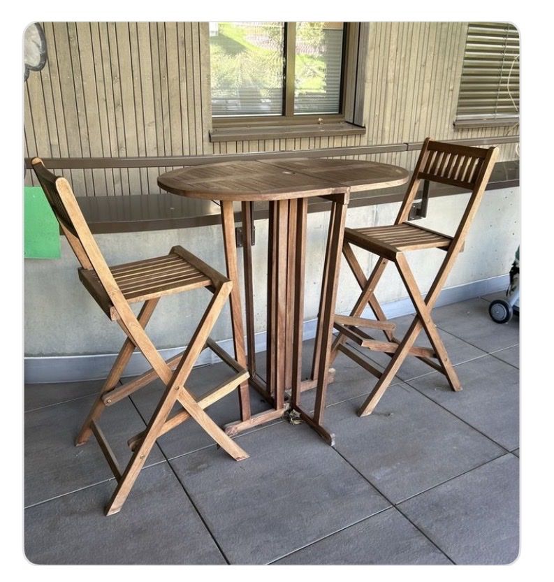 Set di tavolo e panche: Bistro Tisch & 2 Stühle – Usato da Zürich venduto da De.Vaux