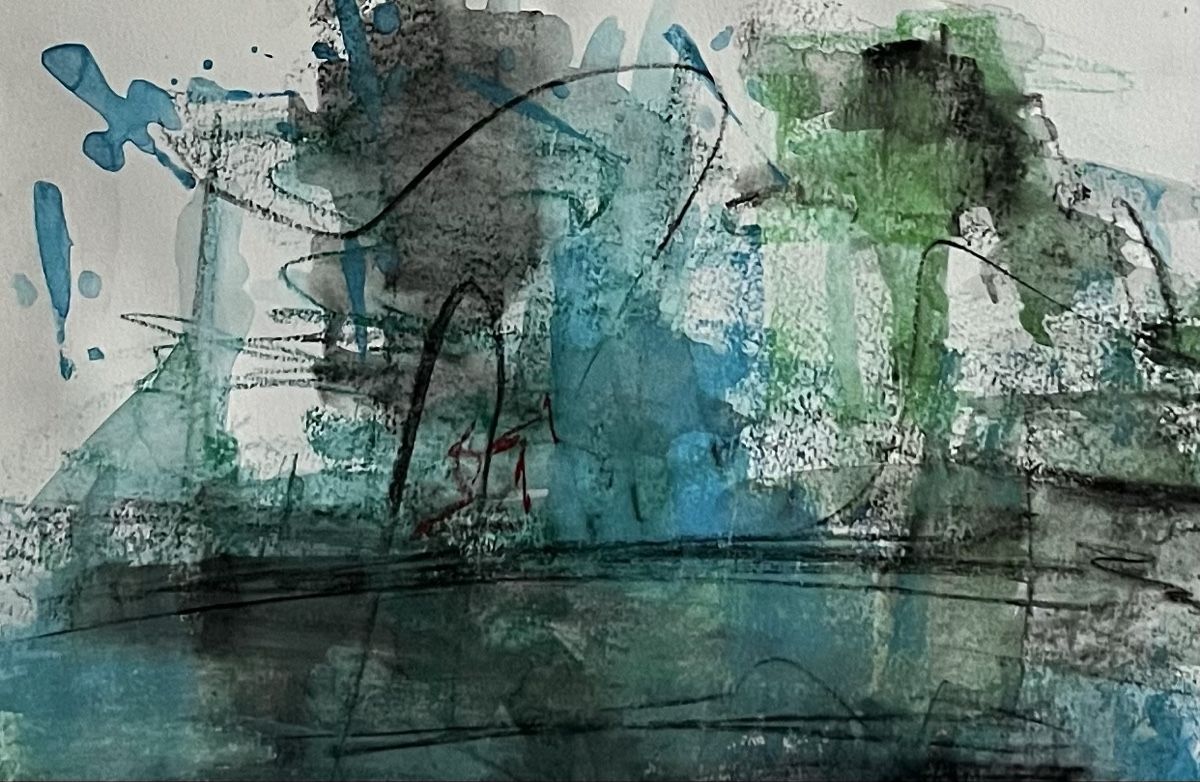 Dipinti: Abstrakte Kunst Aquarell/Pastell, signiert Spilmann – Usato da Riehen venduto da mcmal 3