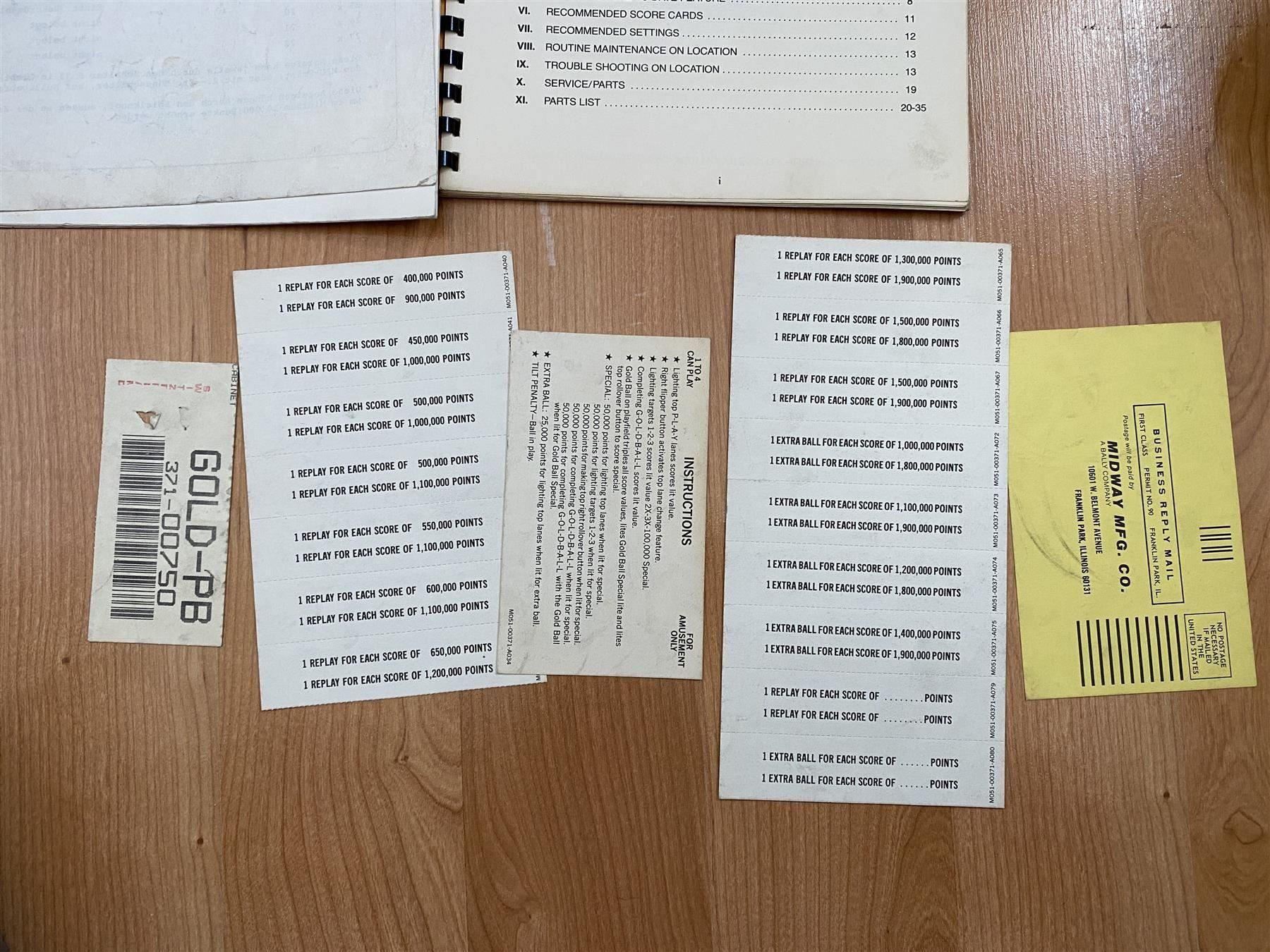 Flipper: Original Flipper Handbuch "Goldball" – Usato da St.Gallen venduto da kingsamas 4