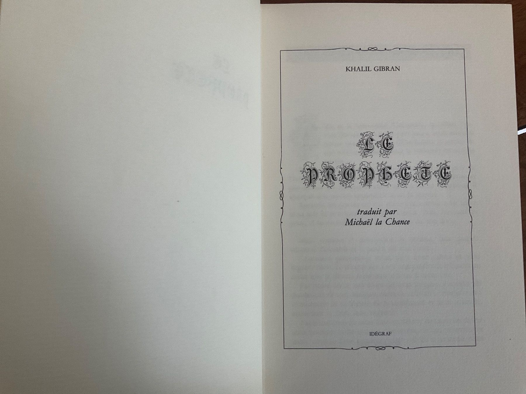 Libri: Le Prophète - Khalil Gibran - Édition rare, Livre 1985 – Usato da Avenches venduto da Lactobacille 2