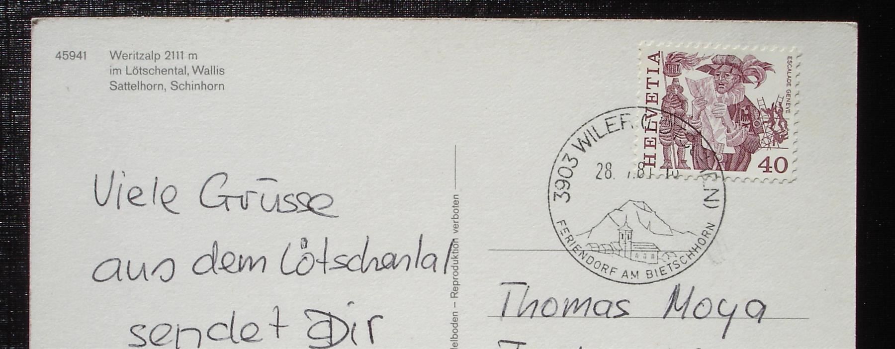 Ansichtskarten: Lötschental WILER Weritzalp – Gebraucht aus Jona von philajona 1