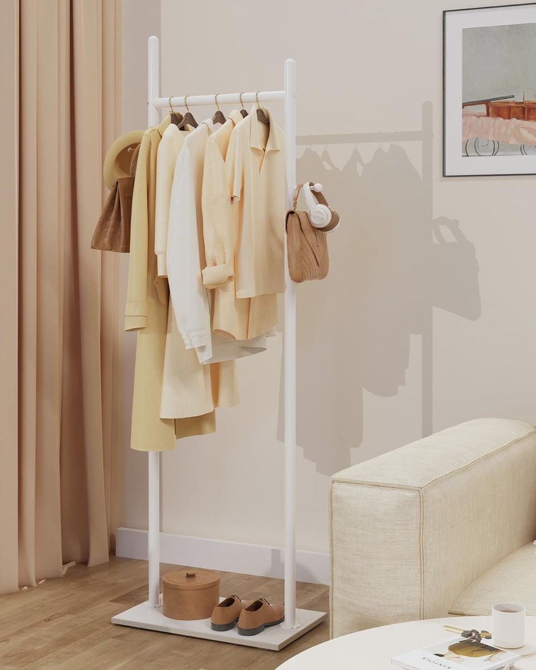 Guardaroba: Moderner Garderobenständer weiss mit Rock Slab Base – Nuovo e nell'imballaggio originale da Affoltern am Albis venduto da scrapbooking 7