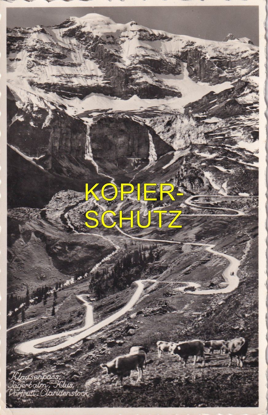 Cartoline postali: Klausenstrasse mit Claridenstock /aw – Usato da Hombrechtikon venduto da Rudolf07