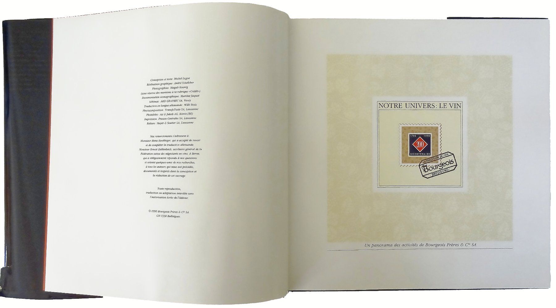Libri: NOTRE UNIVERS - © 1990 "Le Vin" – Usato da Onex venduto da gonsla 1