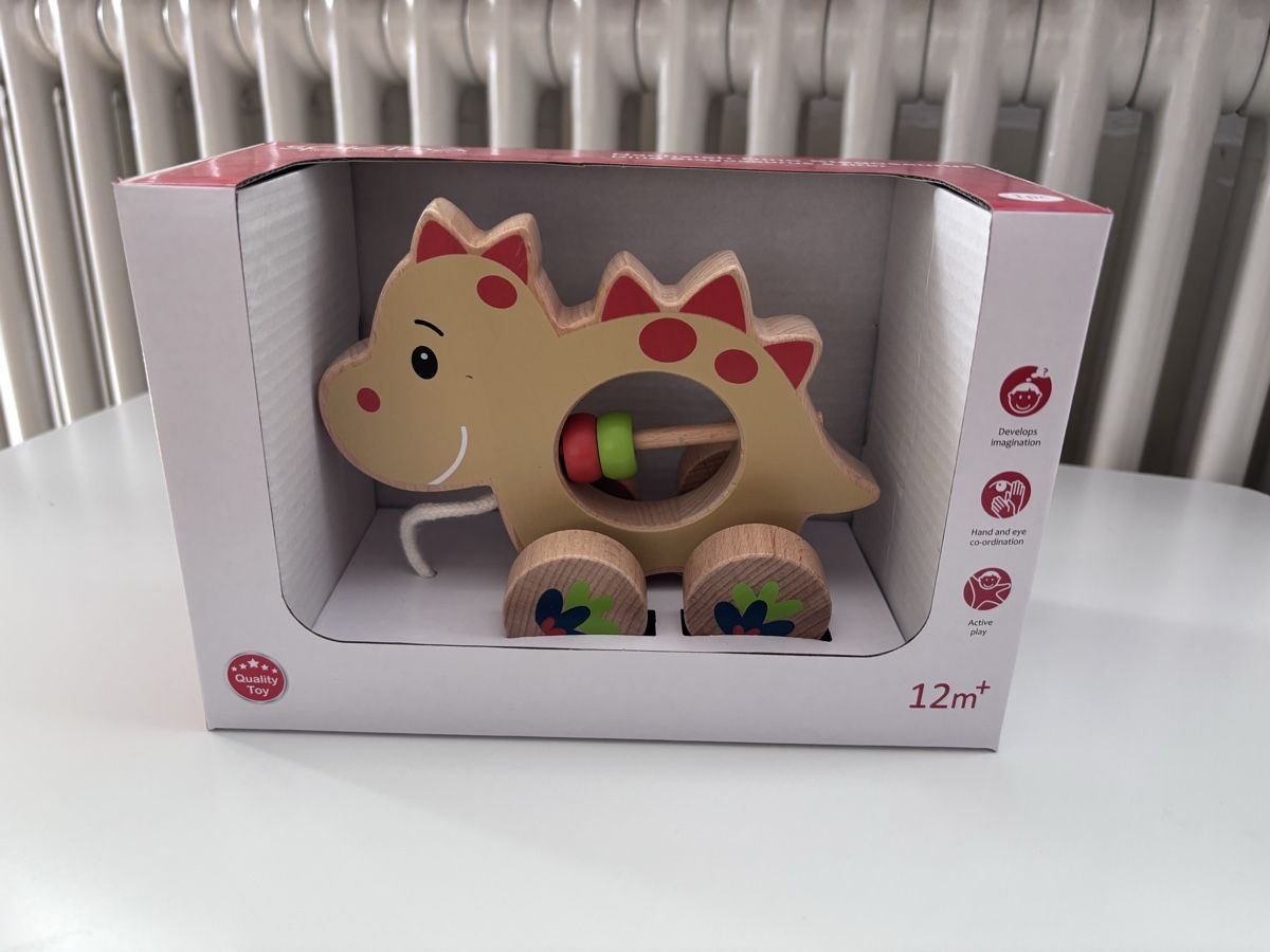 Spielzeuge: Holz Dino Nachziehtier, neu & ungebraucht ab 12+ M. – Neu und originalverpackt aus Jona von SaF0da