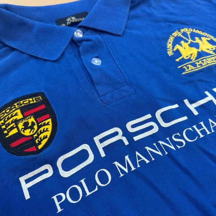 Ralph Lauren Magliette Polo: La Martina Porsche Stuttgart blue polo Ralph lauren retro – Usato da Rheinfelden venduto da sourced_limited 1