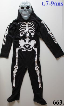 Costume squelette / Skelett t. 7 - 9 ans