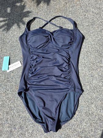 Seafolly Damen Badeanzug Gr. 40, Navy blue