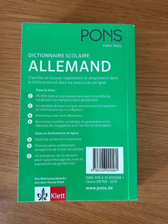 Bücher: Dictionnaire de poche allemand PONS – Gebraucht aus Lausanne von markidou 1