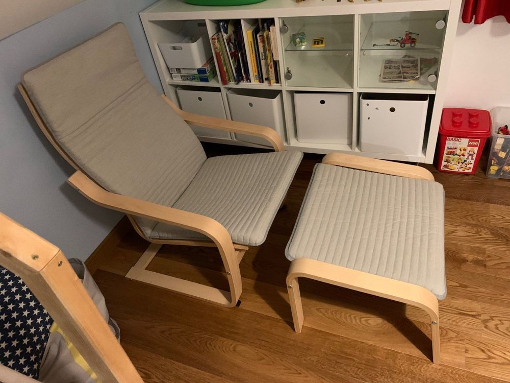 Bequemer Ikea Poäng Sessel inkl. Hocker Kaufen auf Ricardo