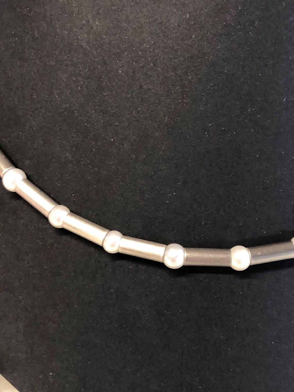Catenine: Edelstahl Collier mit Süsswasser Perlen 42.5 cm – Nuovo (secondo la descrizione) da Zäziwil venduto da blackpearl 3