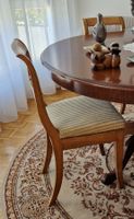 4 chaises bois & velours beige de style