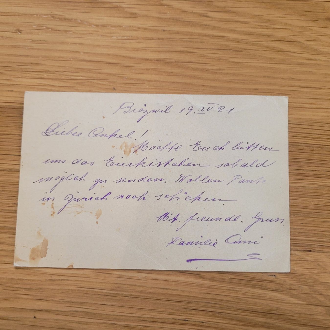 Cartoline postali: GS Ambulant 1921 Davos – Usato da Biel/Bienne venduto da Destockweb 1