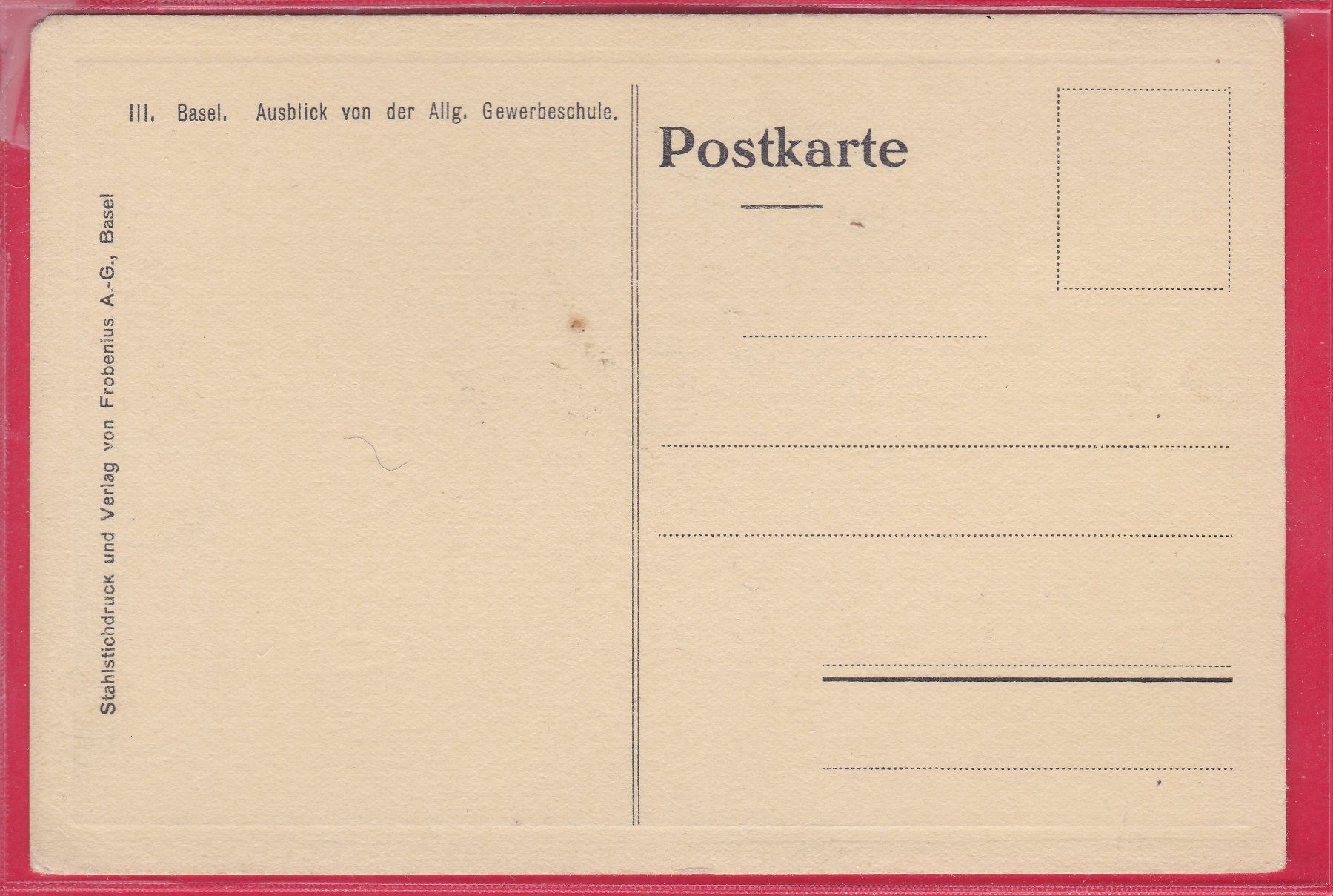 Cartoline postali: BASEL, AUSBLICK VON DER ALLGEMEINEN GEWERBESCHULE – Usato da Oberrieden venduto da Gebirgsstelze 1