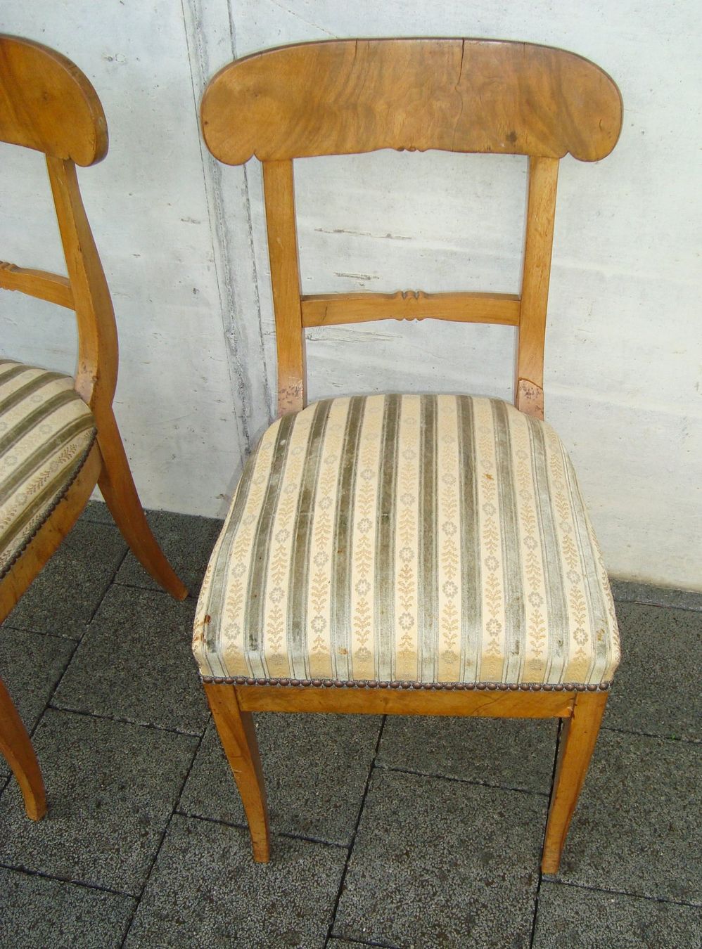 Sedie: 2 Biedermeier Polster Stühle, Nussbaumholz – Usato da Oberdorf NW venduto da Lufao 2
