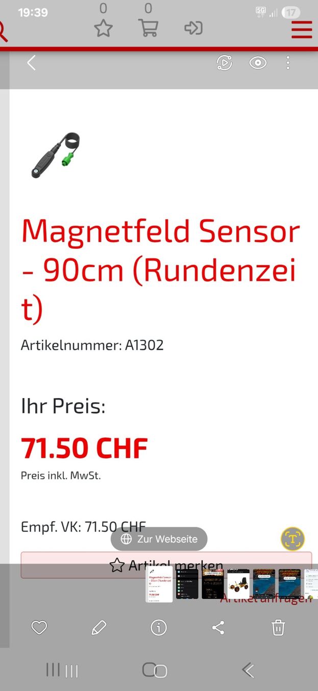 Karts: Magnetfeld Sensor für Alfano Laptimer – Neuf (Voir description) à Vinelz par Stefu08 1