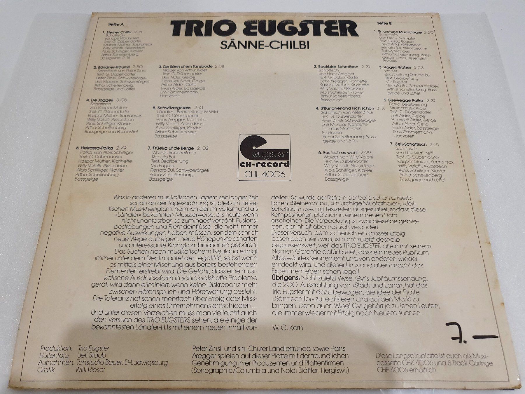Schallplatten: Trio Eugster – Sänne-Chilbi – Gebraucht aus Uster von Vinyl-Leidenschaft 1