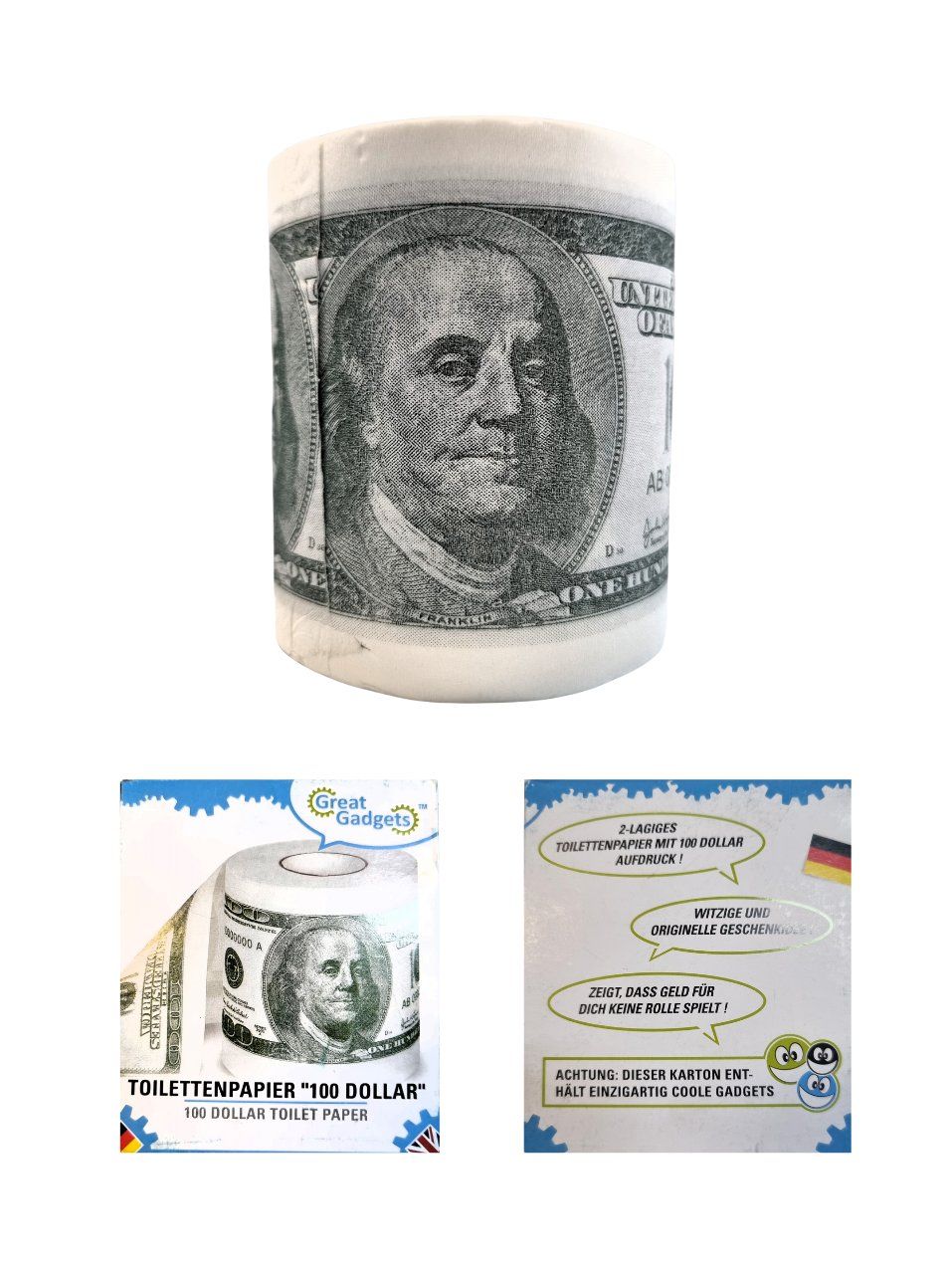 Banconote: Toilettenpapier 100 Dollar Great Gadget – Nuovo e nell'imballaggio originale da Figino venduto da MabaStore24