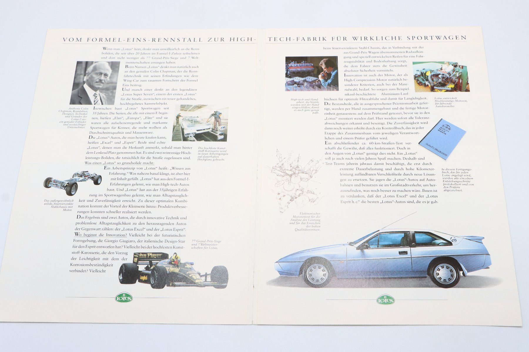 Lotus Documents: Lotus Excel & Esprit 1987 Prospekt – D'occasion à Bühl b.Aarberg par Collectorpassions 2
