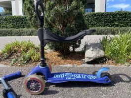 Kinderroller Mini Micro blau mit Sitz guter Zustand