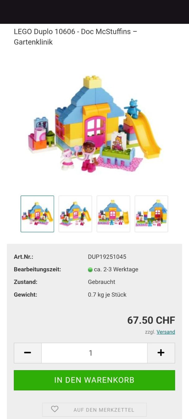 Lego Kit di costruzioni: LEGO Duplo Doc McStuffins Klinik 10606 – Usato da Zollikerberg venduto da rac_x6sq 3