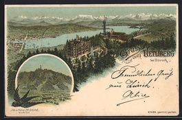 Litho Uetliberg bei Zürich, Panorama mi