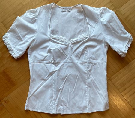 Kurzarm-Bluse von Mothwurf (weiss, Gr. 44)