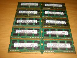 10 stück 4gb ddr3 PC3 10600 (1333) für Laptop. Alle gleich.