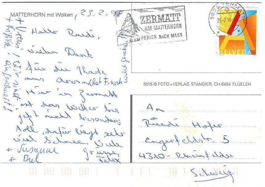 Cartoline postali: AK Zermatt - Matterhorn – Usato da Rheinfelden venduto da wil_m7gh 1