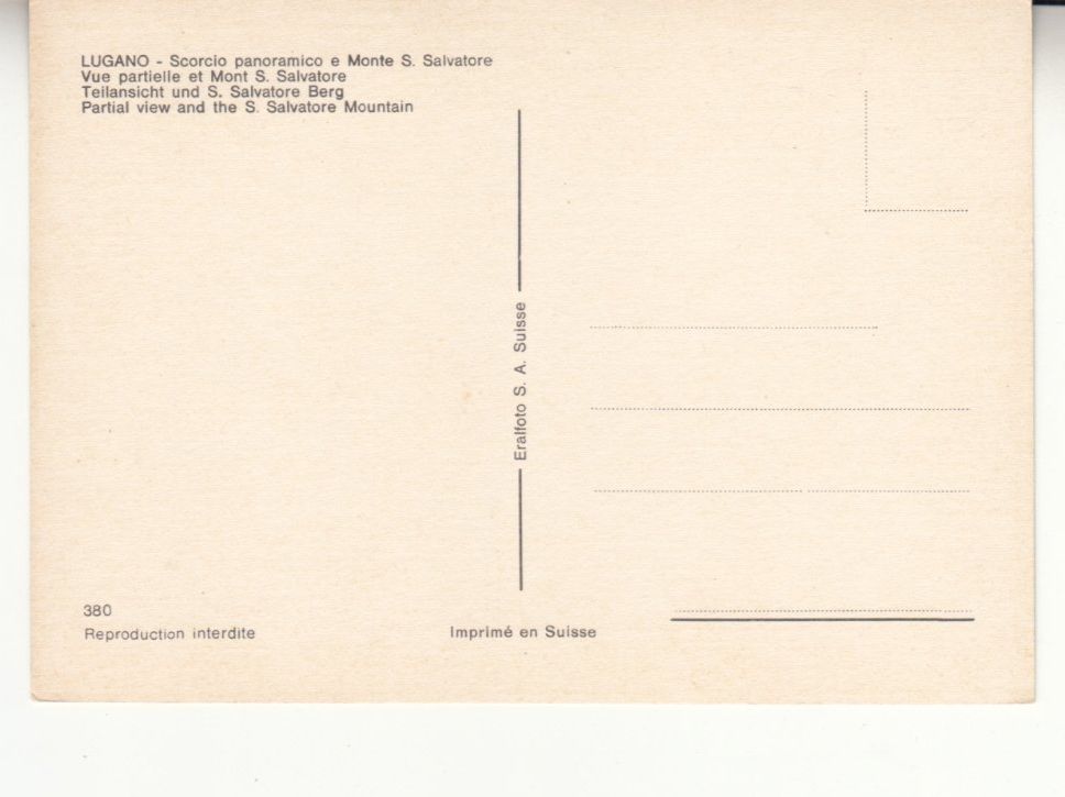 Cartoline postali: Lugano ca. 1970 – Usato da Bürglen TG venduto da StampGraf 1