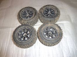4 Räder für RC-Car Ø120mm mit 12 er-Hex