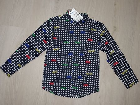 Langarm- Hemd Auto Gr.128 Kids Neu!