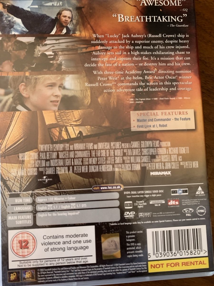 Tutti i DVDs: DVD Master and Commander mit Russell Crowe – Usato da Dübendorf venduto da Ekamo 1