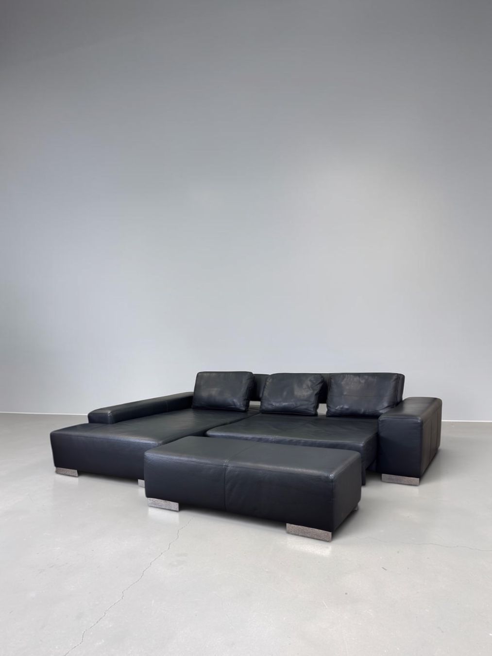 Sofas: Ewald Schillig Ecksofa aus schwarzem Nappaleder – D'occasion à Bachenbülach par Sofalab.swiss 8