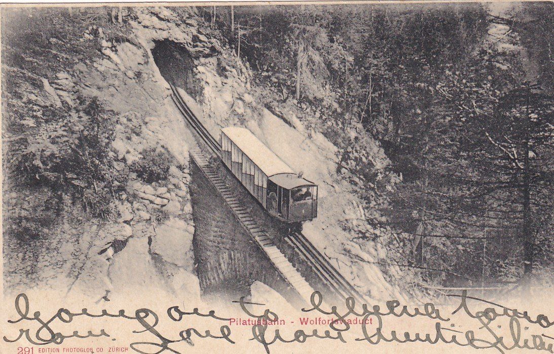 Ansichtskarten: AK Pilatusbahn (Wolfortsviaduct) NW nach England 1905 – Gebraucht aus Baar von Asmara111