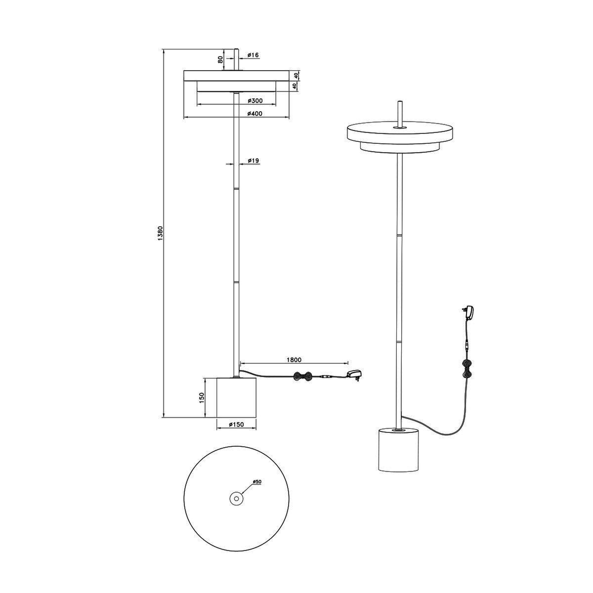 Lampade: LED Stehleuchte, CCT, 138 cm Höhe – Nuovo (secondo la descrizione) da Kreuzlingen venduto da Smart-Light 7