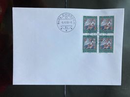 Schweiz 1966 Sonderstempel Embrach 6.6.66 6 4er10 Pro Patria